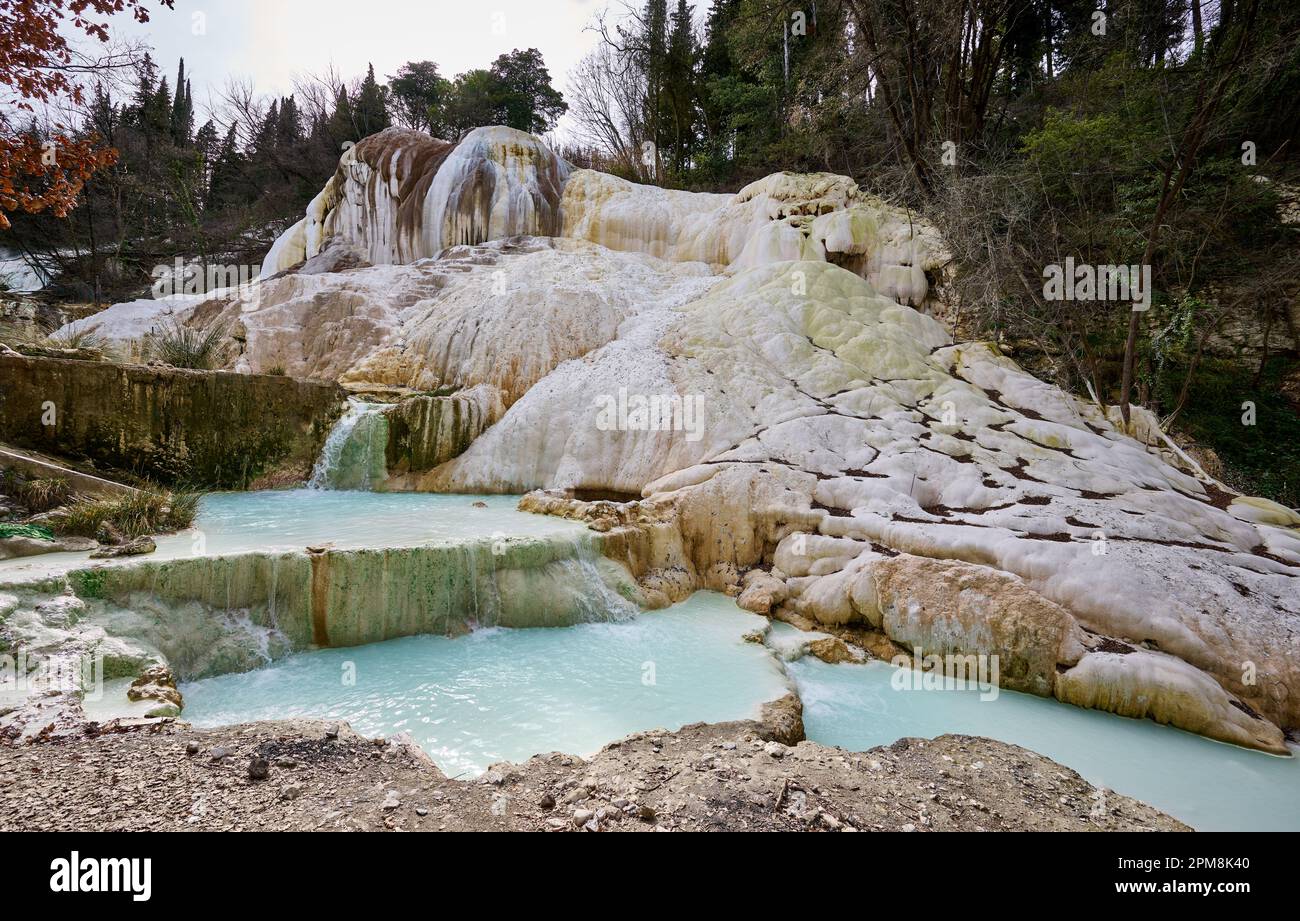 La Baleine blanche, Bagni San Filippo, Toscane, Italie Banque D'Images