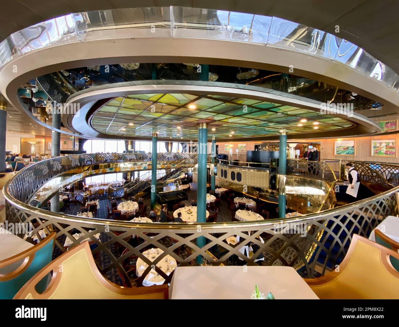 Bloomsbury Restaurant, Cruising, Norvège. Banque D'Images