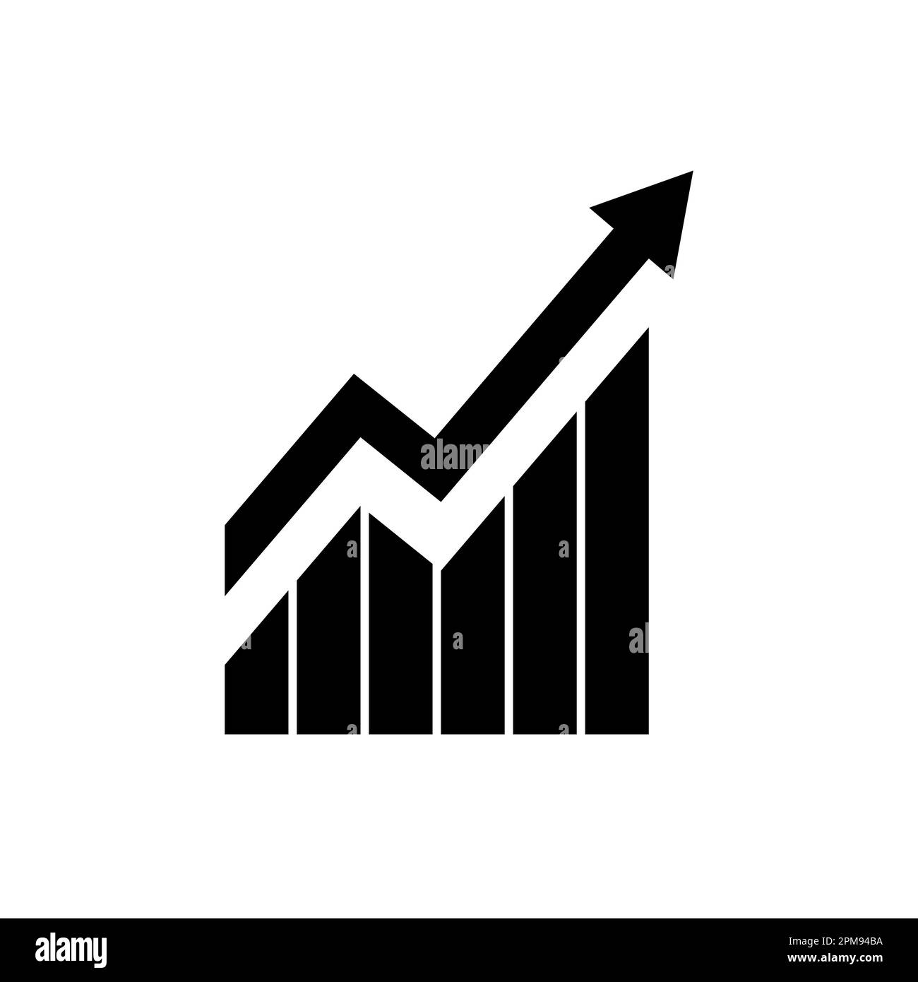 Graphique. L'icône noire affiche une croissance avec une flèche isolée sur l'arrière-plan. Pourcentage positif d'hologramme. Concept d'entreprise de conception de la direction de croissance Illustration de Vecteur