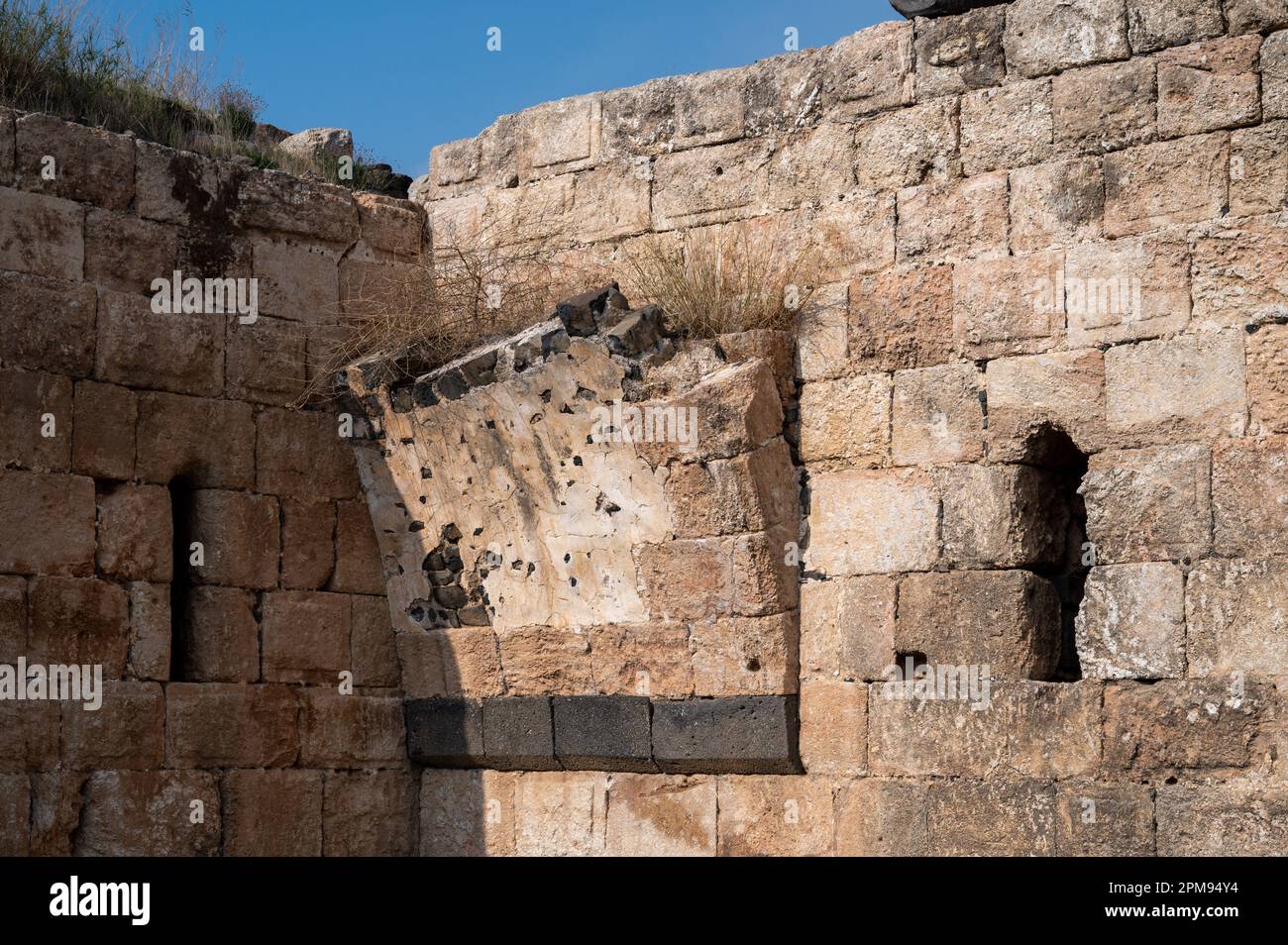 Forteresse de Belvoir Kochav HaYarden étoile du Jourdain est une forteresse des croisés dans le nord d'Israël, sur une colline à 20 kilomètres au sud de la mer de Galilée. Banque D'Images