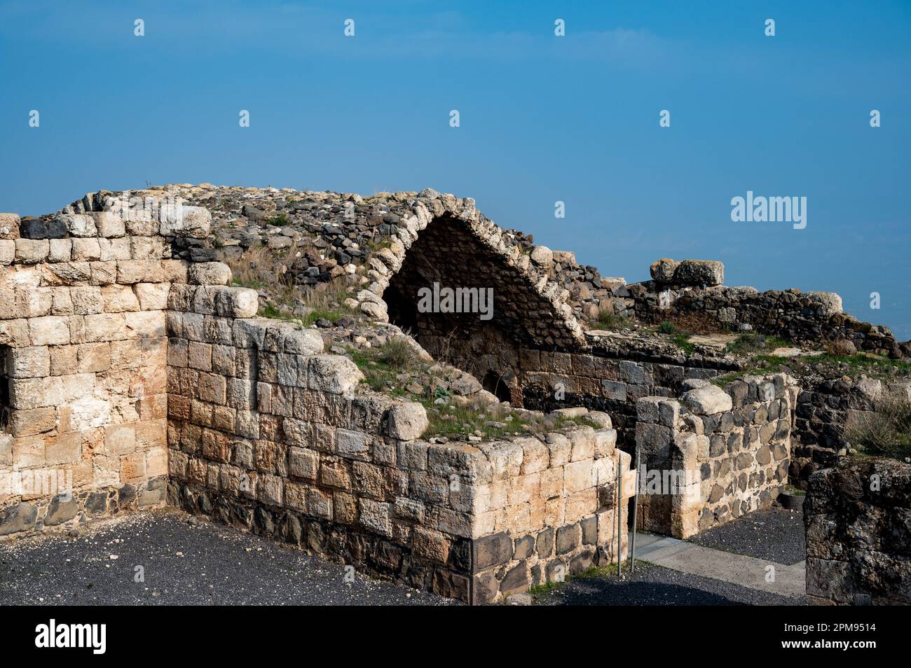 Forteresse de Belvoir Kochav HaYarden étoile du Jourdain est une forteresse des croisés dans le nord d'Israël, sur une colline à 20 kilomètres au sud de la mer de Galilée. Banque D'Images