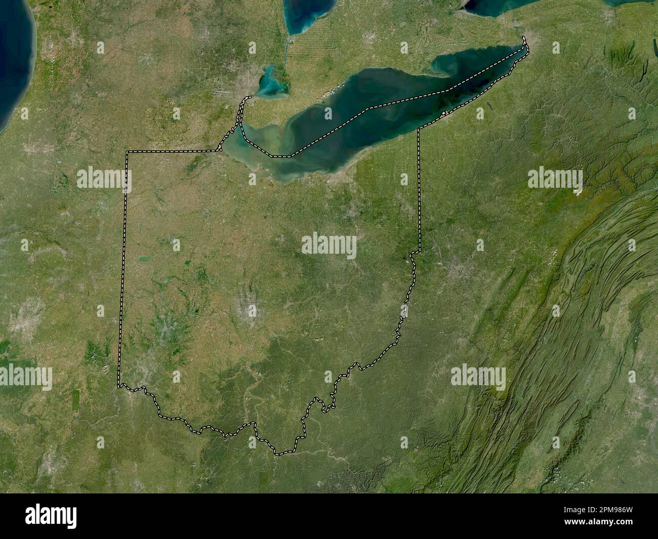 Ohio, État des États-Unis d'Amérique. Carte satellite basse résolution Banque D'Images