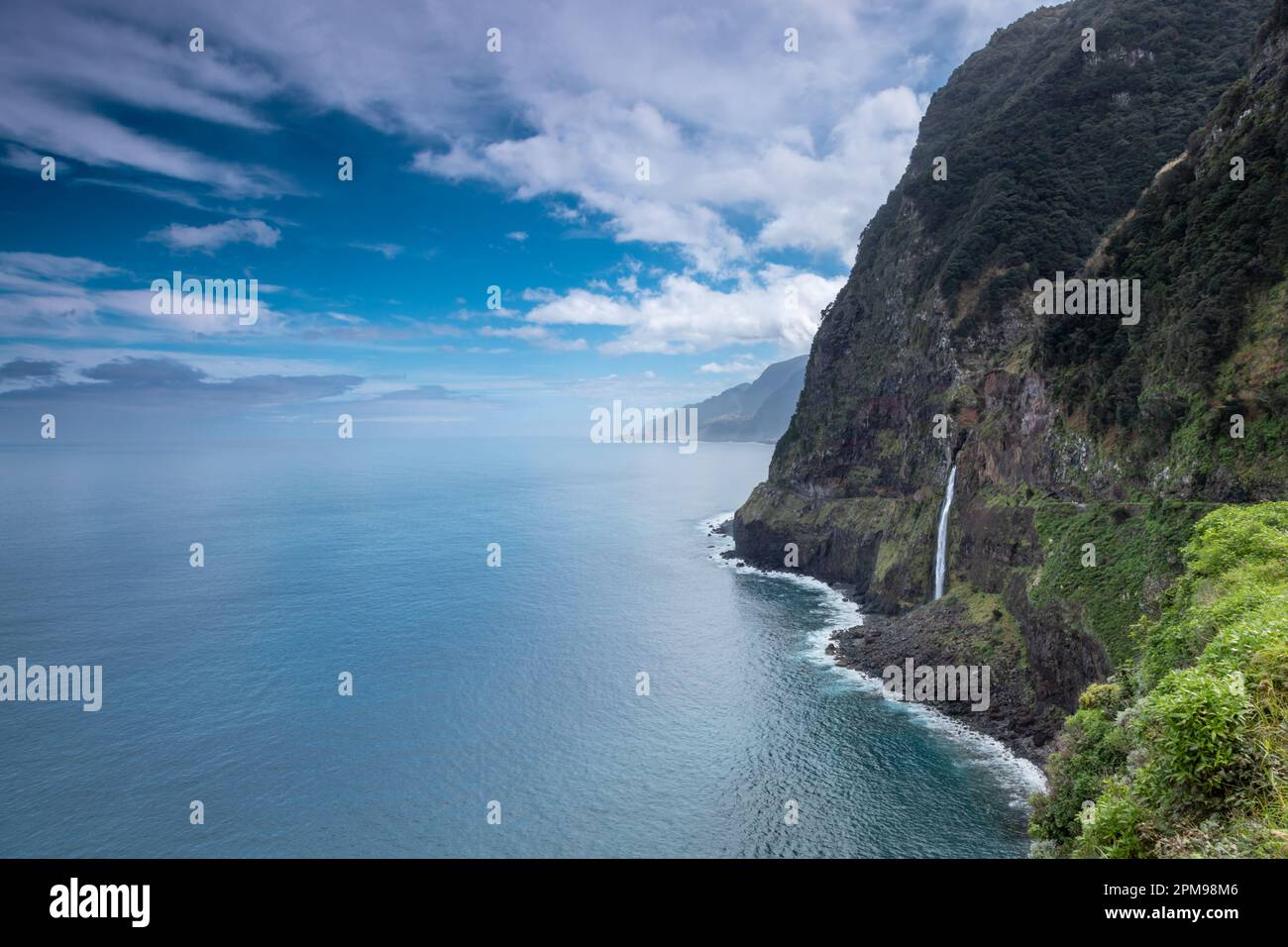 Chute d'eau de Veu de Noiva, chute d'eau de Veil de la mariée, Madère Banque D'Images