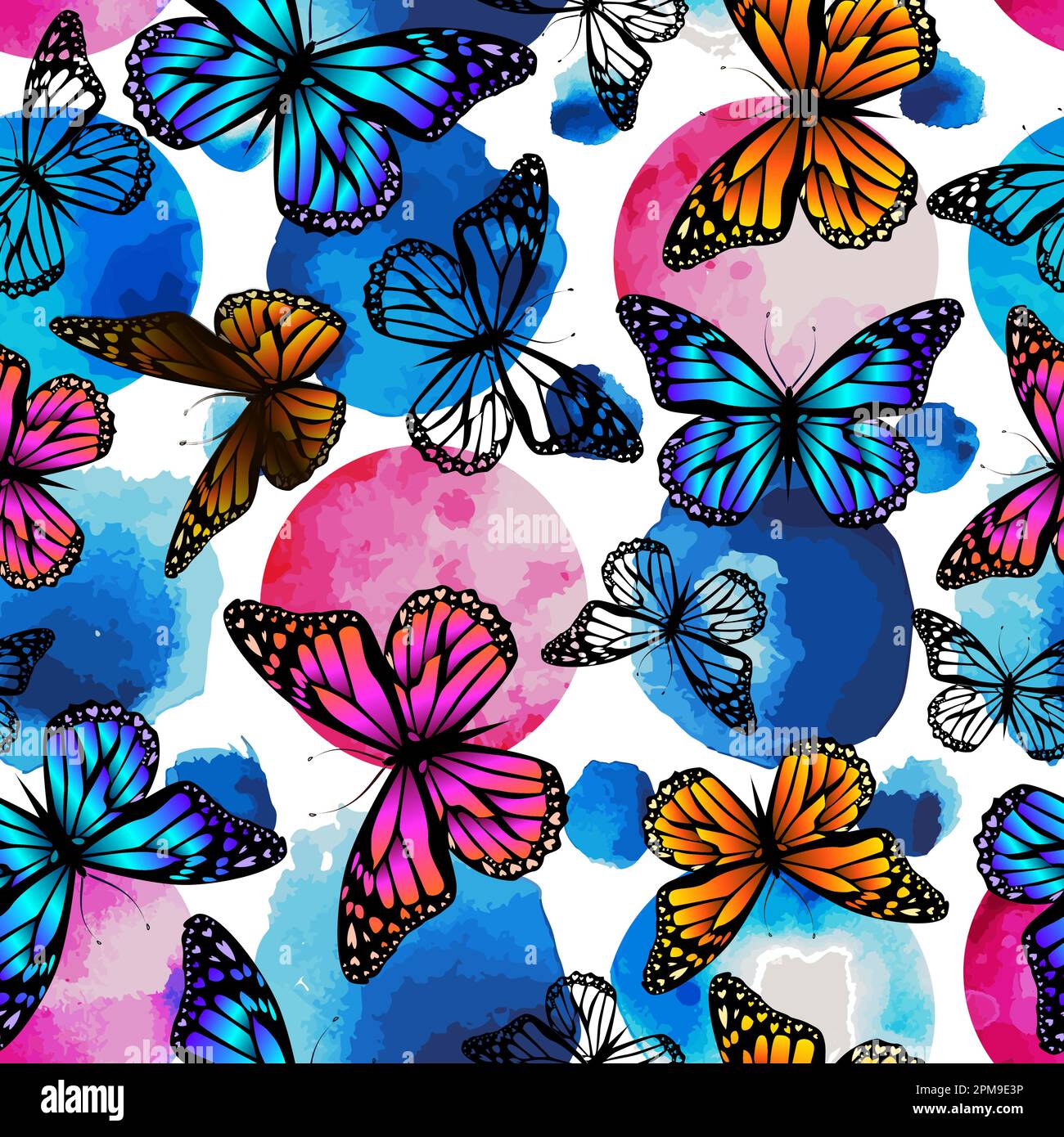 Arrière-plan sans coutures papillons. Illustration vectorielle Illustration de Vecteur