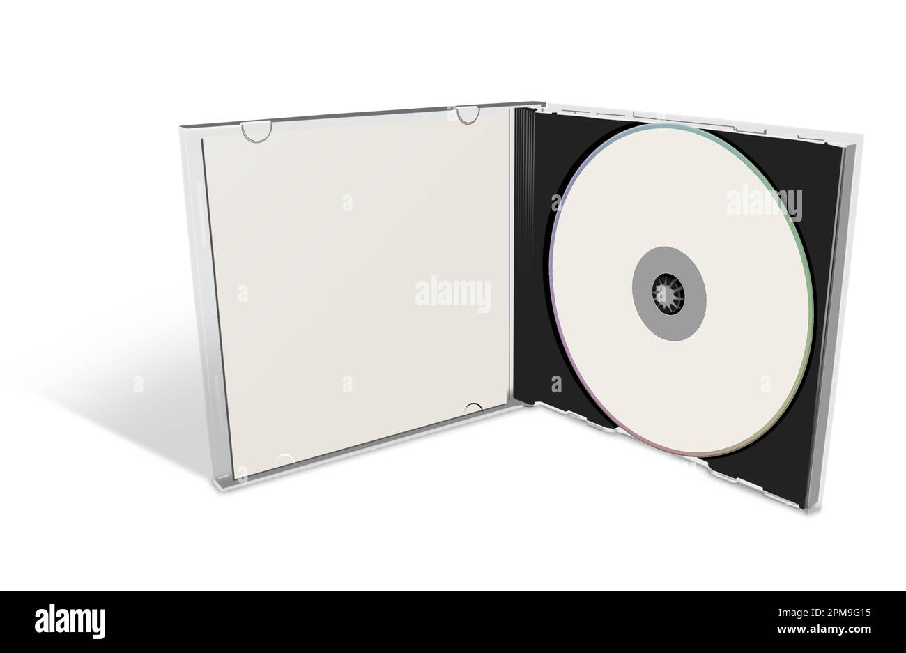 Modèle De Boîte De CD DVD Vide Isolé Sur Fond Blanc Banque D