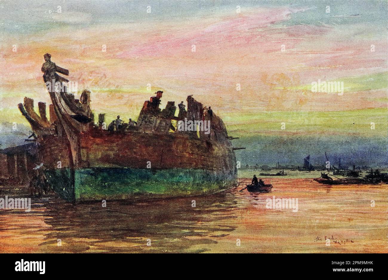 La fin d'un ancien navire de guerre par William Lionel Wyllie. De : la flotte de combat britannique, sa création et sa croissance tout au long des siècles ... c1915 Banque D'Images