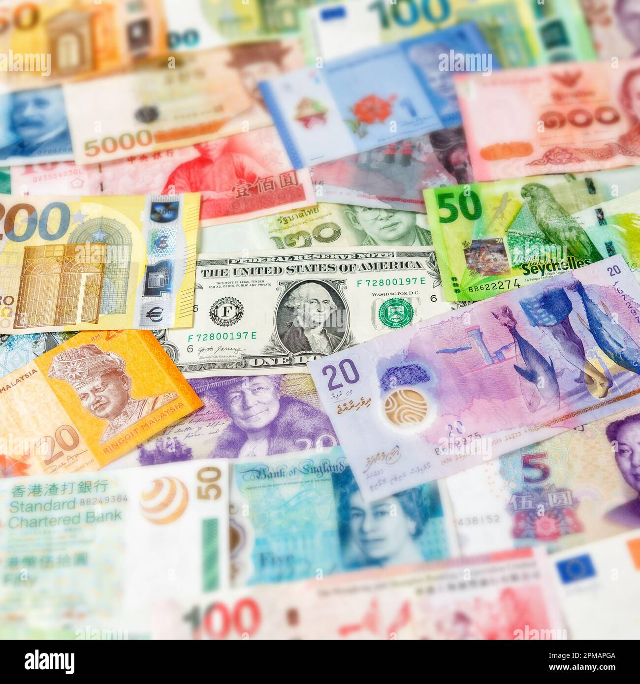 Billets de banque monnaie Euro Dollar fond de fond pour les frais de voyage payer finances Square riche Banque D'Images