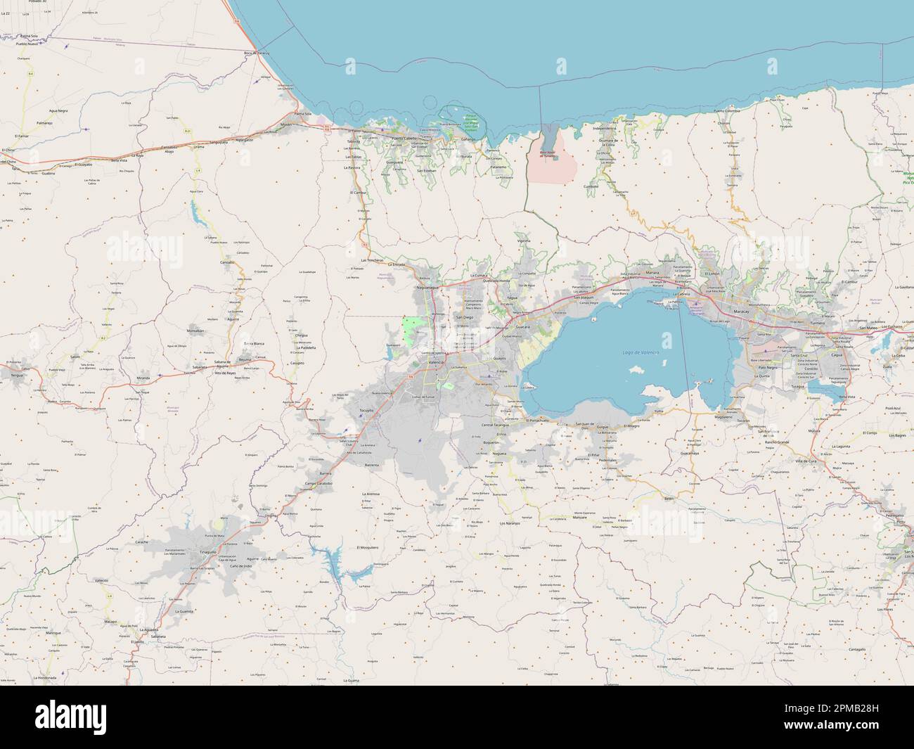 Carabobo, État du Venezuela. Ouvrez la carte des rues Banque D'Images