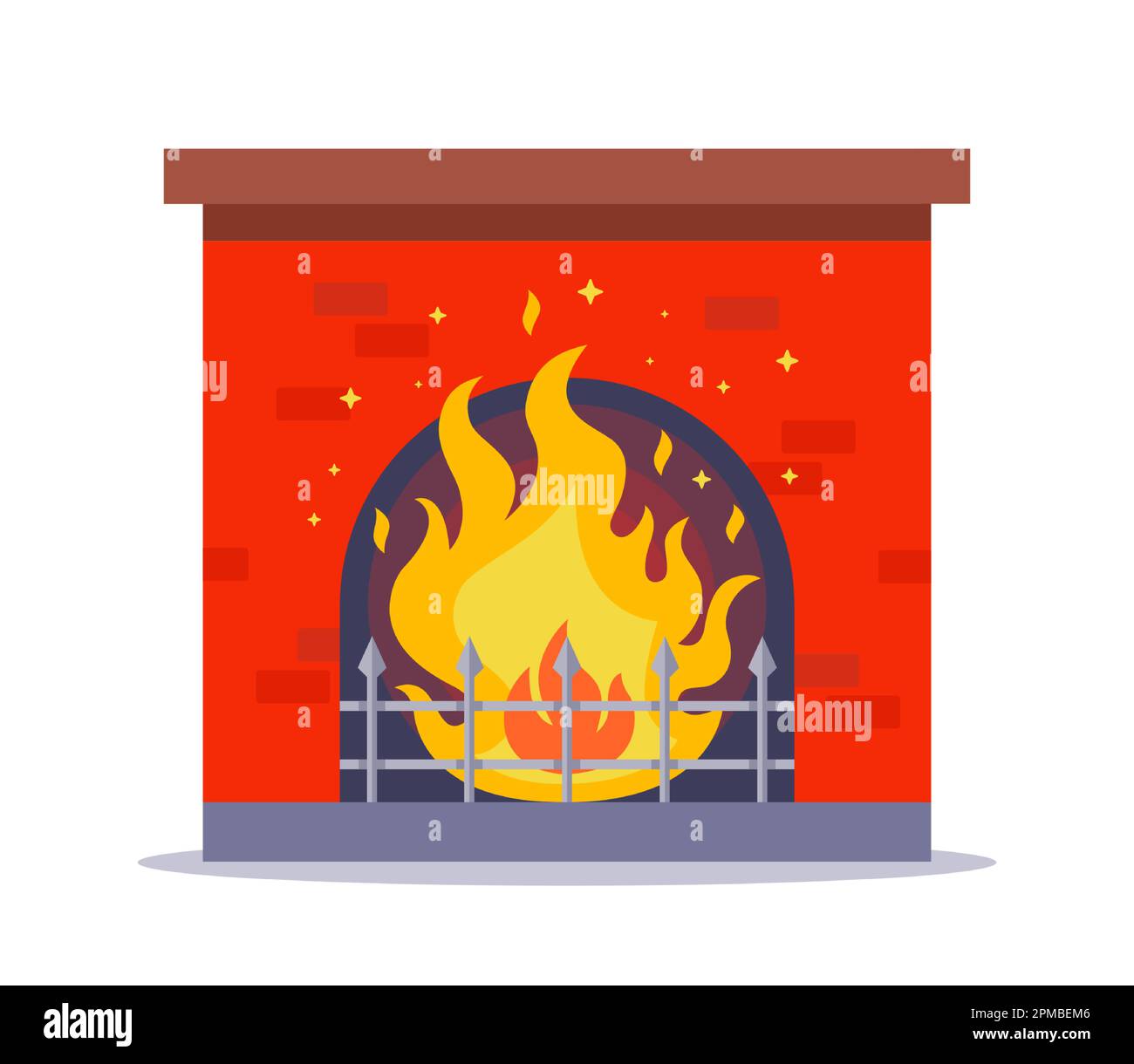 cheminée en briques rouges. maison pour le chauffage de la pièce. illustration vectorielle plate. Illustration de Vecteur
