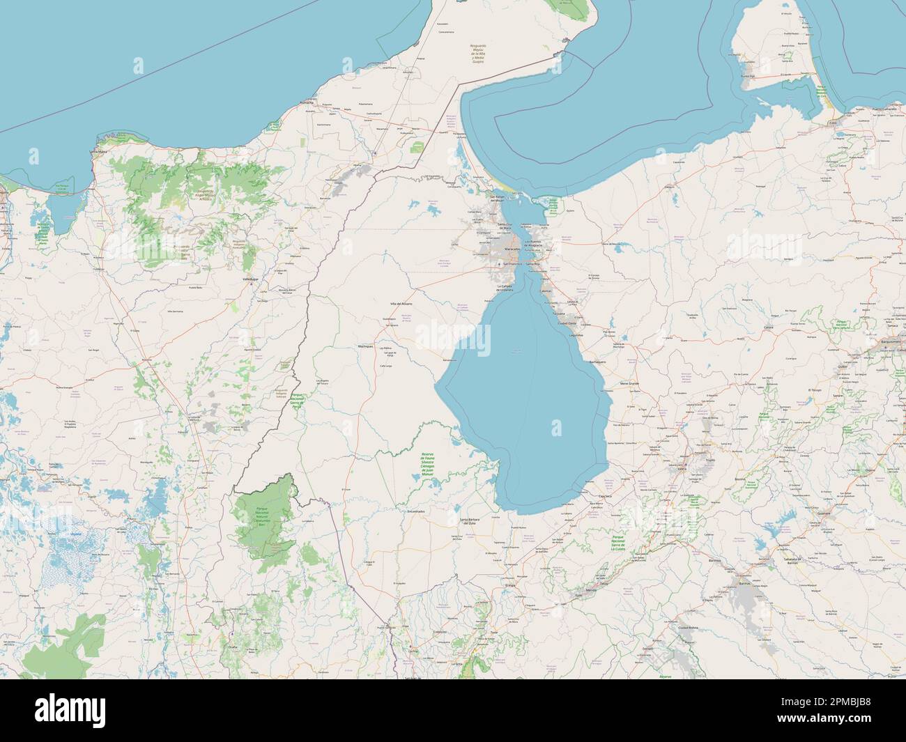 Zulia, État du Venezuela. Ouvrez la carte des rues Banque D'Images