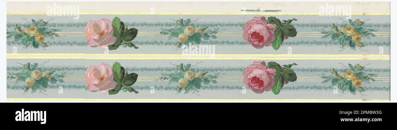 Bordure (France); imprimé en bloc; hors tout: 187 x 19,5 cm (6 pi. 1 5/8 po x 7 11/16 po) Banque D'Images