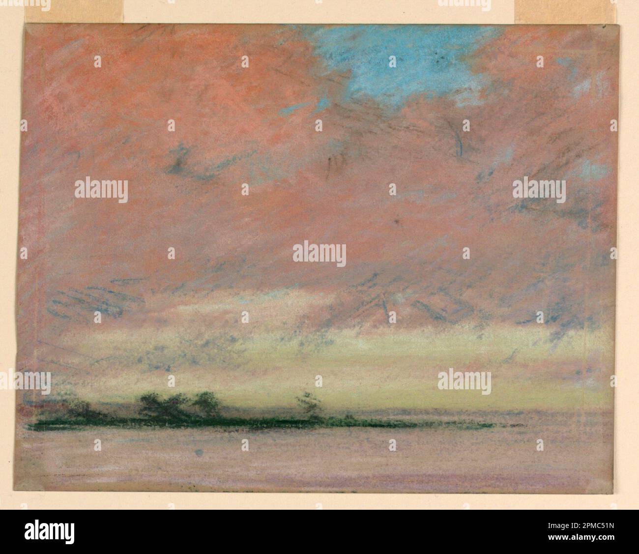 Pastel, Paysage ; Walter Clark (américain, 1848–1917) ; États-Unis ; pastel sur papier gris; 12,9 × 16,4 cm (5 1/16 × 6 7/16 po); 1929-13-24 Banque D'Images