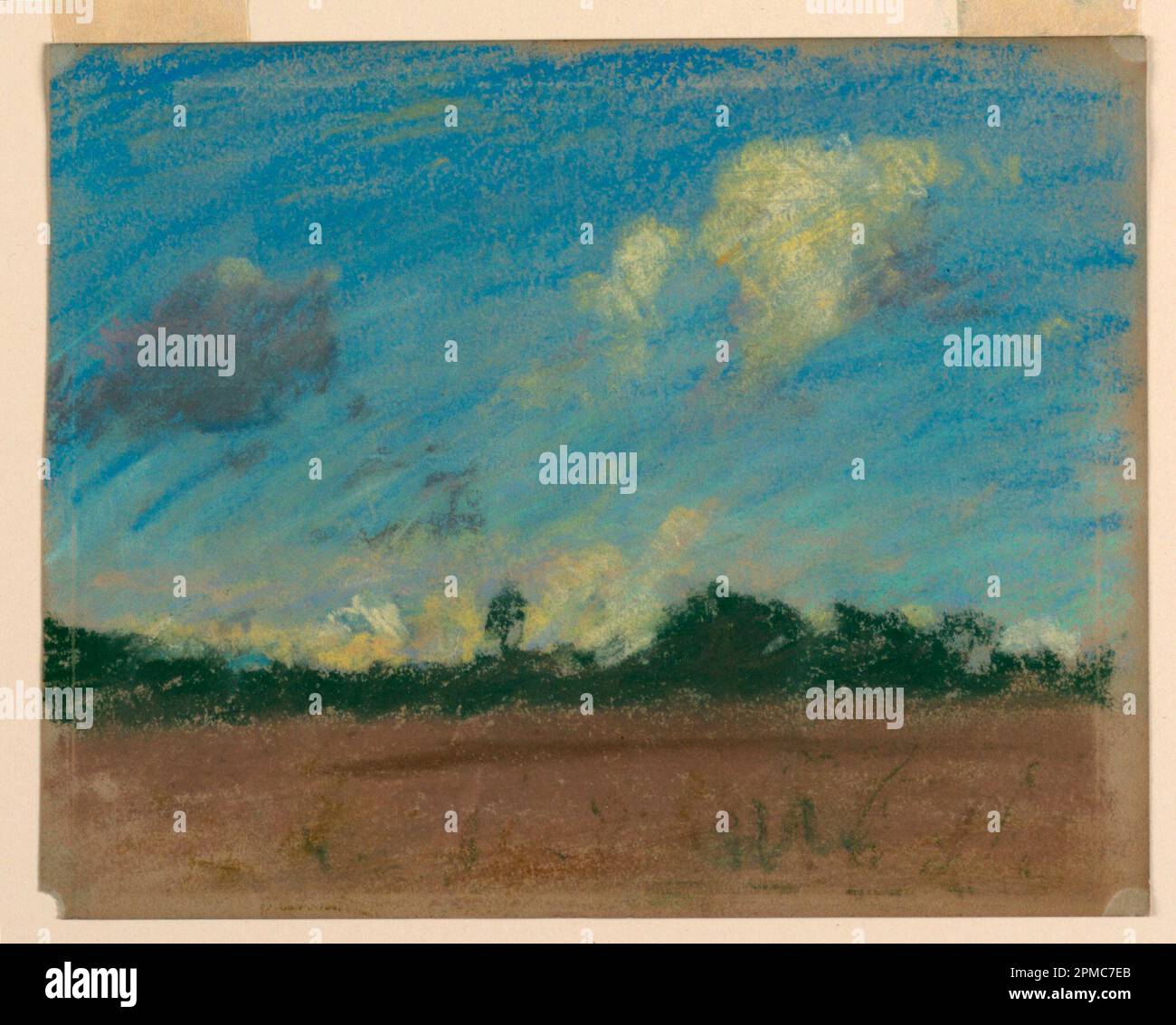 Pastel, Paysage ; Walter Clark (américain, 1848–1917) ; États-Unis ; pastel sur papier gris; 12,9 × 16,2 cm (5 1/16 × 6 3/8 po); 1929-13-25 Banque D'Images