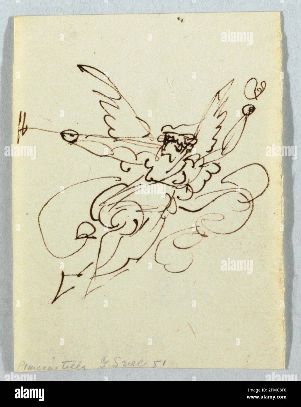 Dessin, Angel; Felice Giani (italien, 1758–1823); Italie; stylo et encre sur papier Banque D'Images