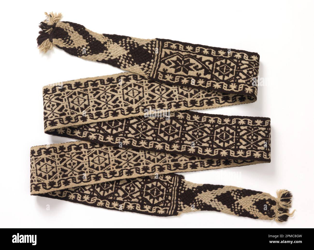 Ceinture (Mexique); laine; Warp x Weft: 294,9 x 10,7 cm (9 pi. 8 1/8 po x 4 3/16 po) Banque D'Images