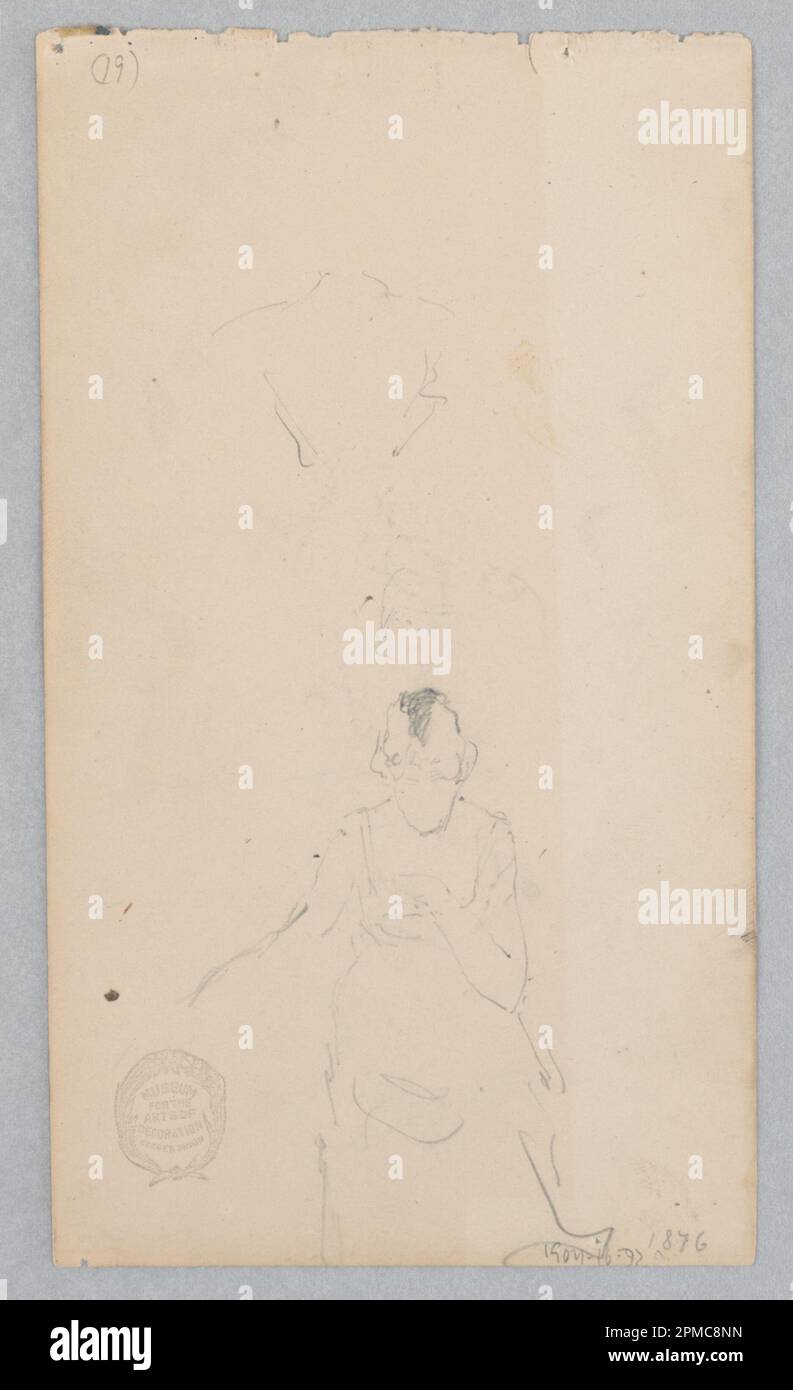 Dessin, femme; Robert Frederick Blum (américain, 1857–1903); États-Unis; graphite sur papier; 17,3 × 10 cm (6 13/16 × 3 15/16 po) Banque D'Images