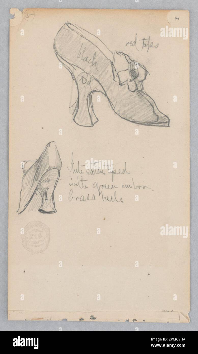Dessin, chaussure; Robert Frederick Blum (américain, 1857–1903); États-Unis; graphite sur papier vélin; 17,8 × 10 cm (7 po. × 3 15/16 po) Banque D'Images