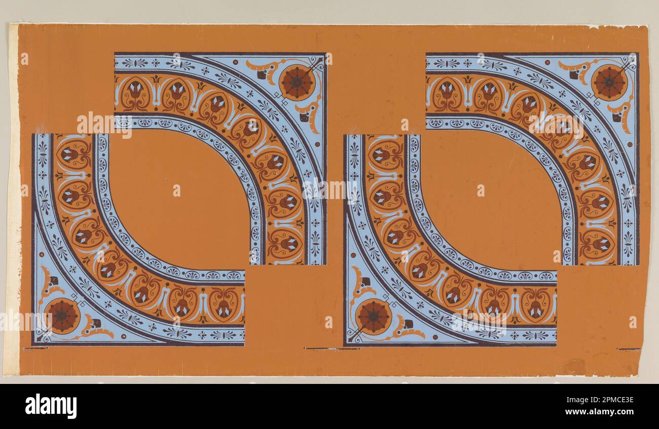 Bordure de plafond (États-Unis) ; papier imprimé par machine ; 104 x 57 cm (40 15/16 x 22 7/16 po.) Banque D'Images