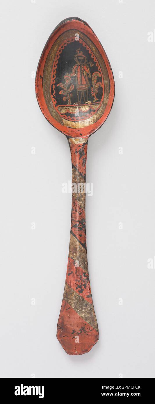 Cuillère; bois, sculpté, peint, doré; L x l x P : 19,6 x 4,5 x 2,3 cm (7 11/16 x 1 3/4 x 7/8 po) Banque D'Images