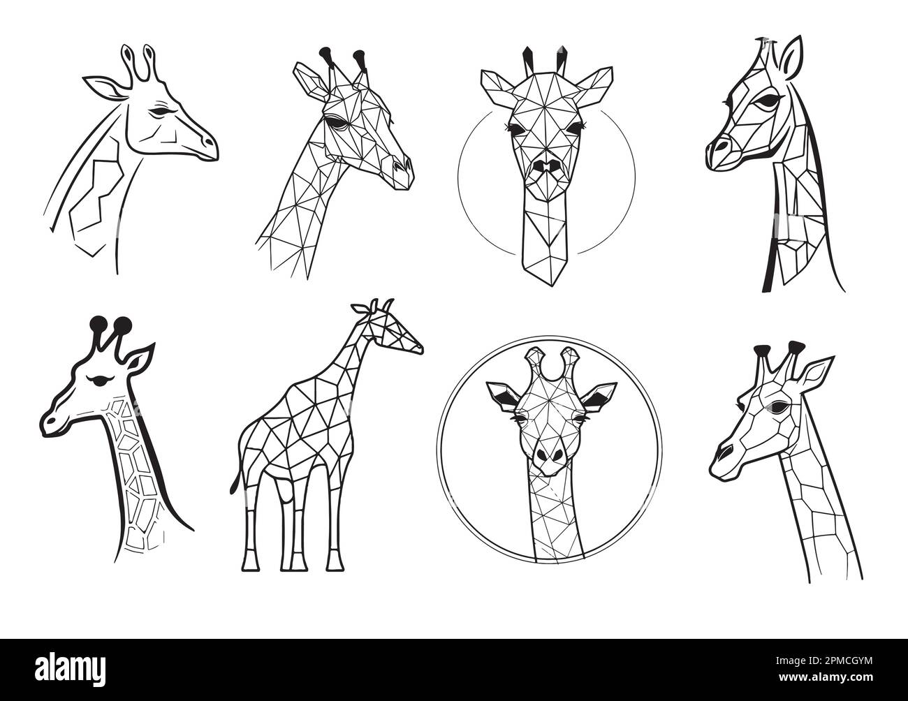 Tête de girafe dessin animé Banque de photographies et d’images à haute