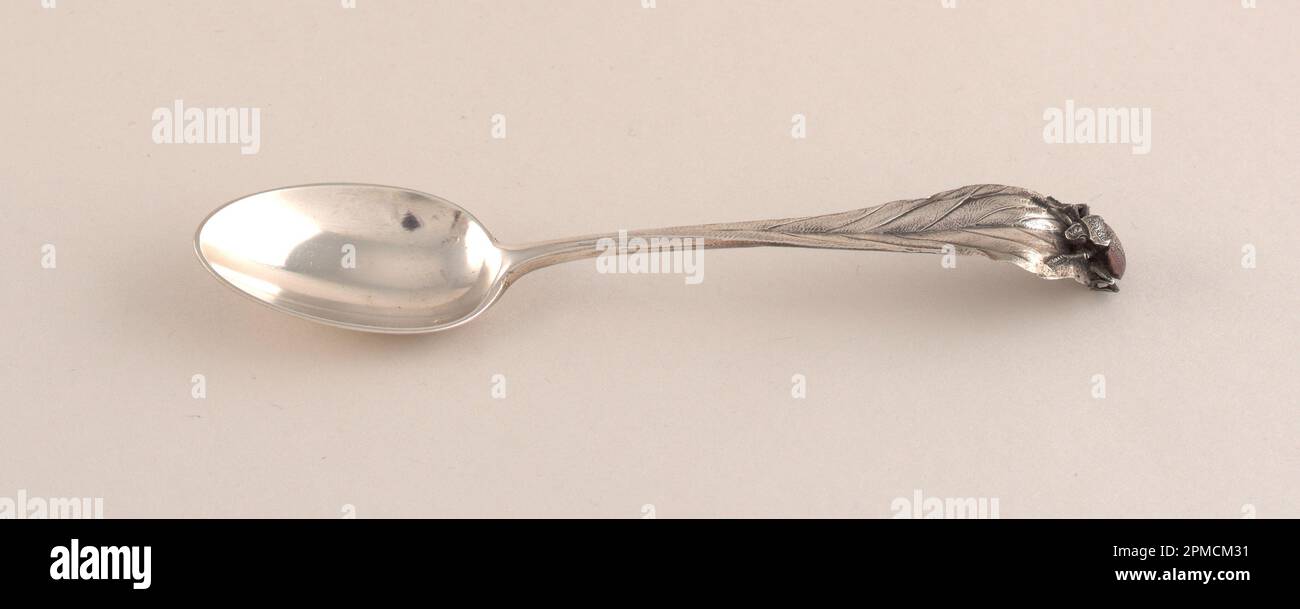 Demi-masse Spoon (France); fabriqué par Charles Victor Gibert (français); argent; L x l x P : 12,8 x 2,5 x 1,4 cm (5 1/16 x 1 x 9/16 po) Banque D'Images