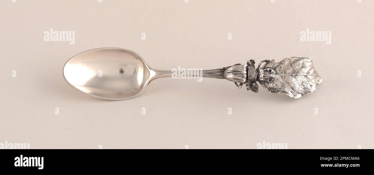 Demi-masse Spoon (France); fabriqué par Charles Victor Gibert (français); argent; L x l x P : 12,6 x 2,5 x 2,1 cm (4 15/16 x 1 x 13/16 po) Banque D'Images