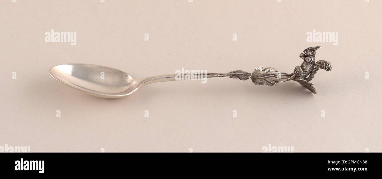 Demi-masse Spoon (France); fabriqué par Charles Victor Gibert (français); argent; L x l x P : 13,5 x 3 x 2,7 cm (5 5/16 x 1 3/16 x 1 1/16 po) Banque D'Images