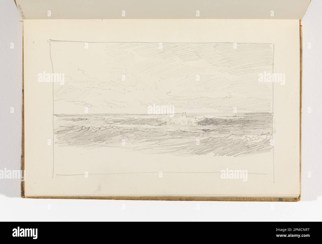 Carnet d'esquisses Folio, Seascape (Recto); Study of Rain Clouds (Verso); William Trost Richards (américain, 1833–1905); États-Unis; graphite sur papier à colombe crème; Recto: 10,6 x 17,3 cm (4 3/16 x 6 13/16 po) Verso : 8,6 x 21,5 cm (3 3/8 x 8 7/16 po) Feuille : 13,7 x 21,5 cm (5 3/8 x 8 7/16 po) Banque D'Images