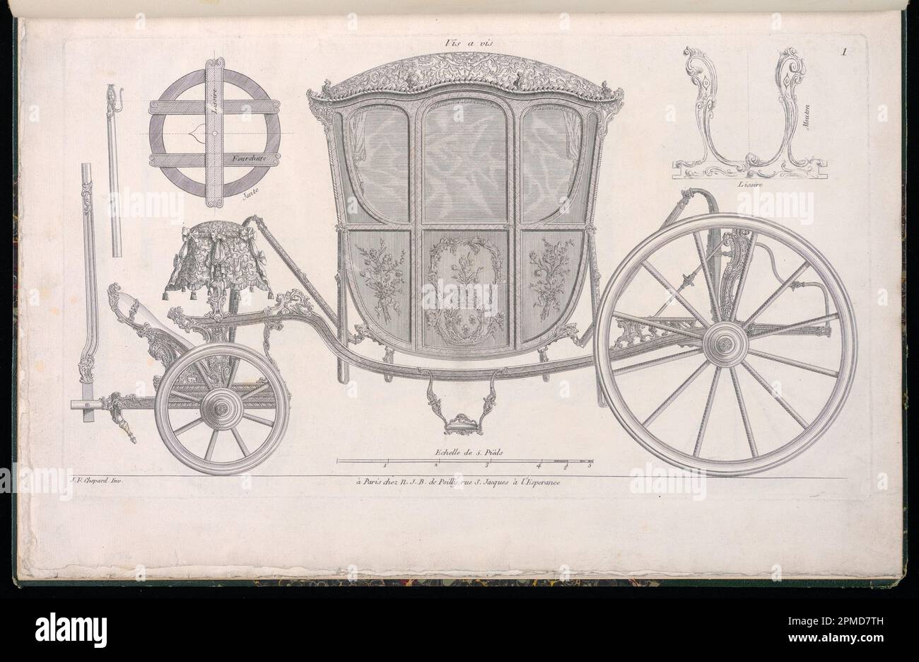 Bound Print, vis à vis; conçu par Jean-François Chopard (français, actif au 18th siècle); publié par Nicolas Jean Baptiste de Poilly (France, 1712 – ca. 1758); France; gravure sur papier à poser; 28,9 × 45,4 cm (11 3/8 × 17 7/8 po) Banque D'Images