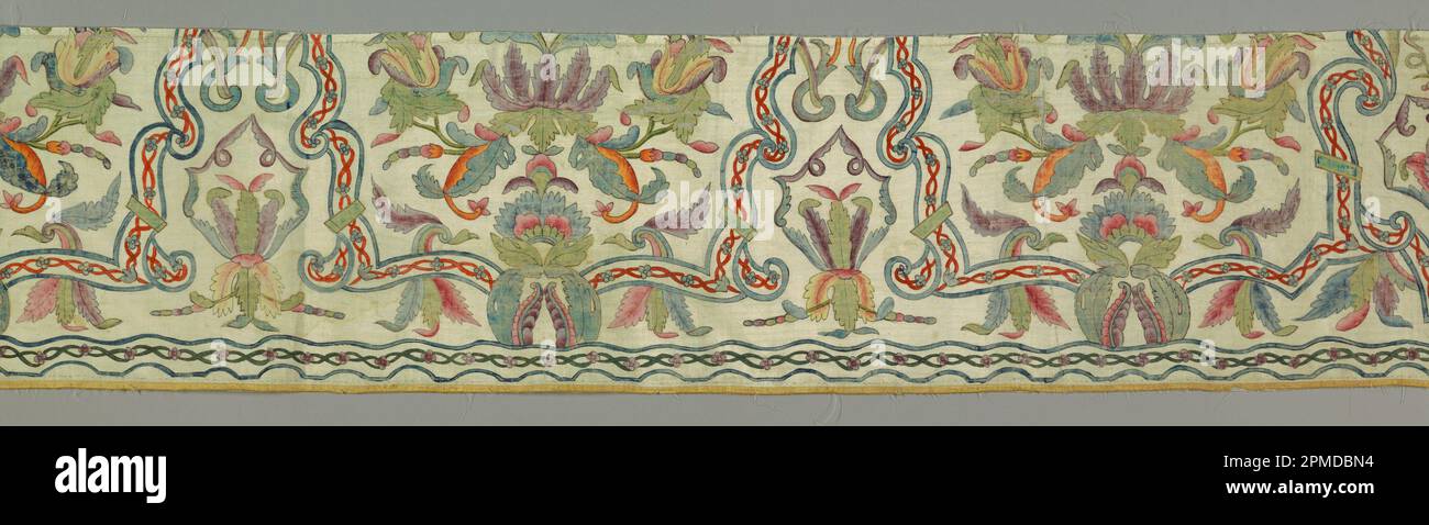 Fragment (Chine); soie, peinture polychrome Banque D'Images