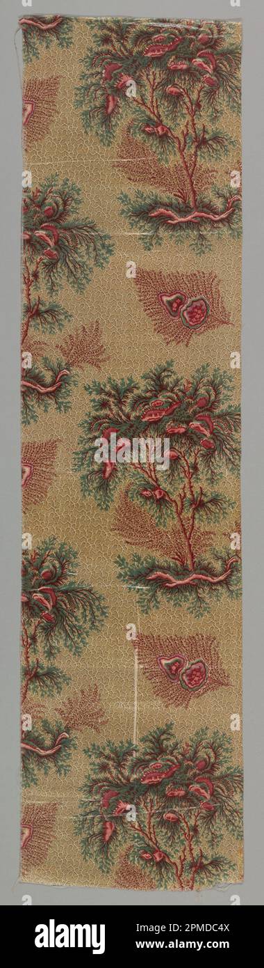 Textile; coton, émaillé; Warp x Weft: 85 x 21,5 cm (33 7/16 x 8 7/16 po.) Répéter H x L : 35,6 x 22,9 cm (14 x 9 po.) ; 1973-25-8 Banque D'Images