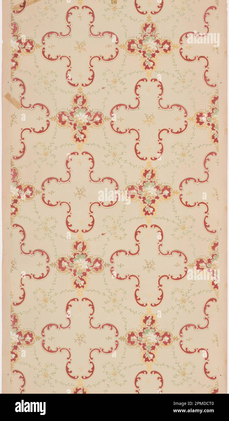 Papier de plafond (États-Unis) ; papier imprimé par machine ; 91 x 49 cm (35 13/16 x 19 5/16 po.) Banque D'Images