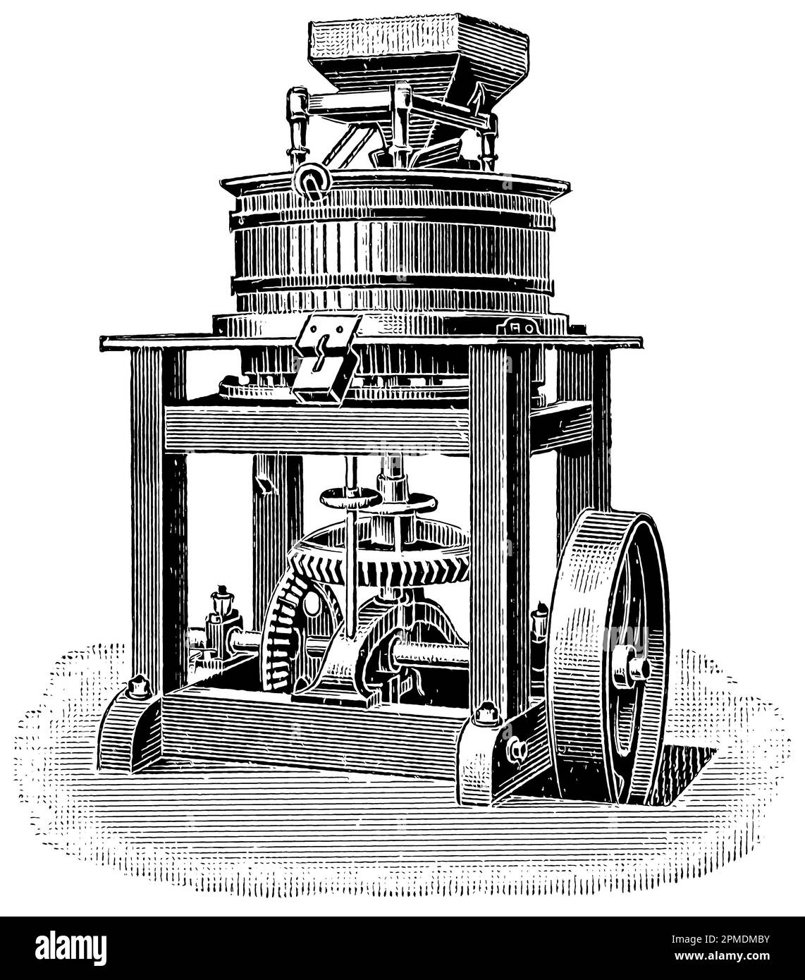 La meuleuse et le broyeur. Publication du livre 'Meyers Konversations-Lexikon', Volume 2, Leipzig, Allemagne, 1910 Banque D'Images