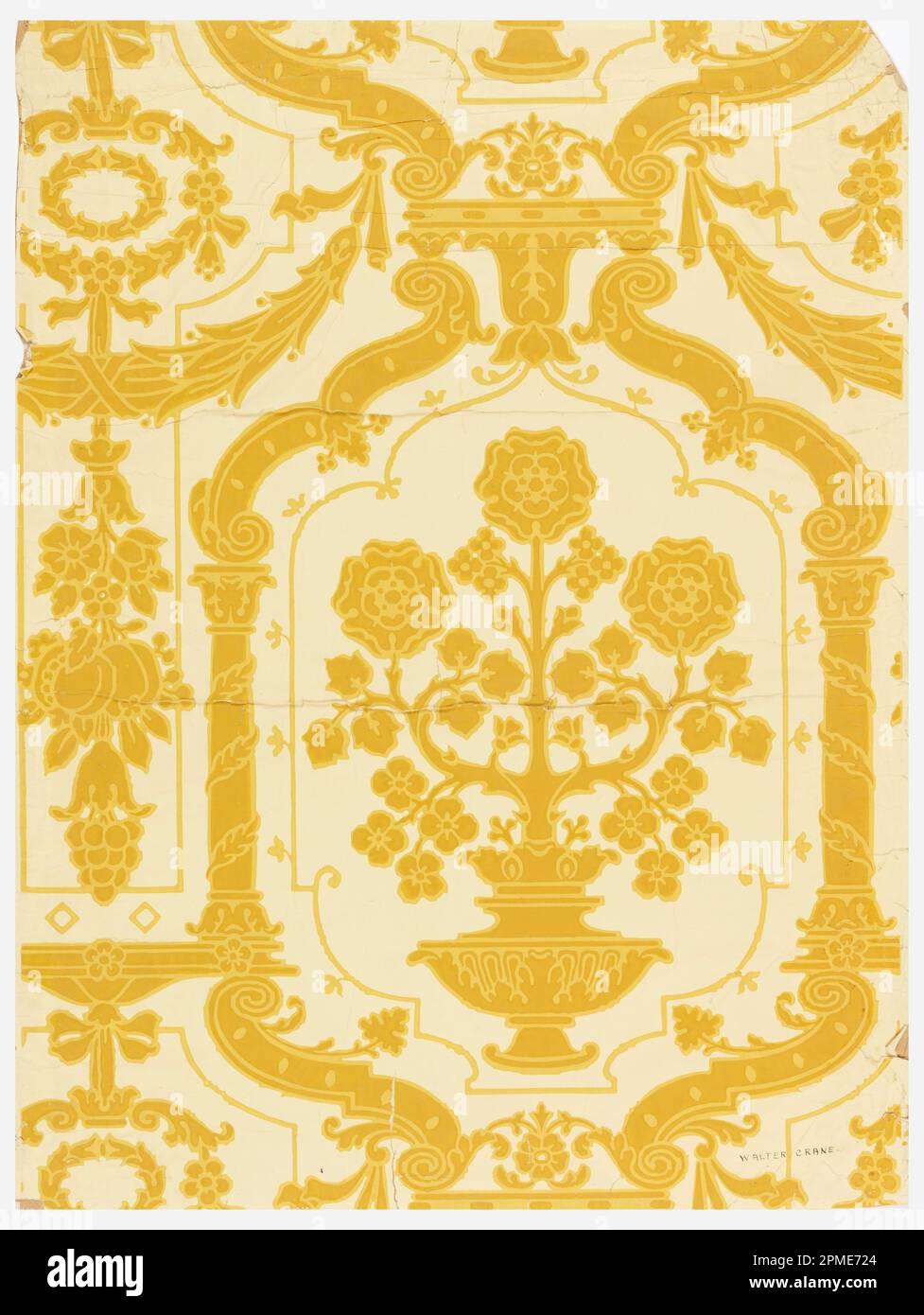 Flanc (Angleterre) ; conçu par Walter Crane ((anglais, 1845–1915)) ; fabriqué par Jeffrey & Company (Royaume-Uni) ; imprimé en bloc sur papier ; 73 x 54,5 cm (28 3/4 x 21 7/16 po) Banque D'Images