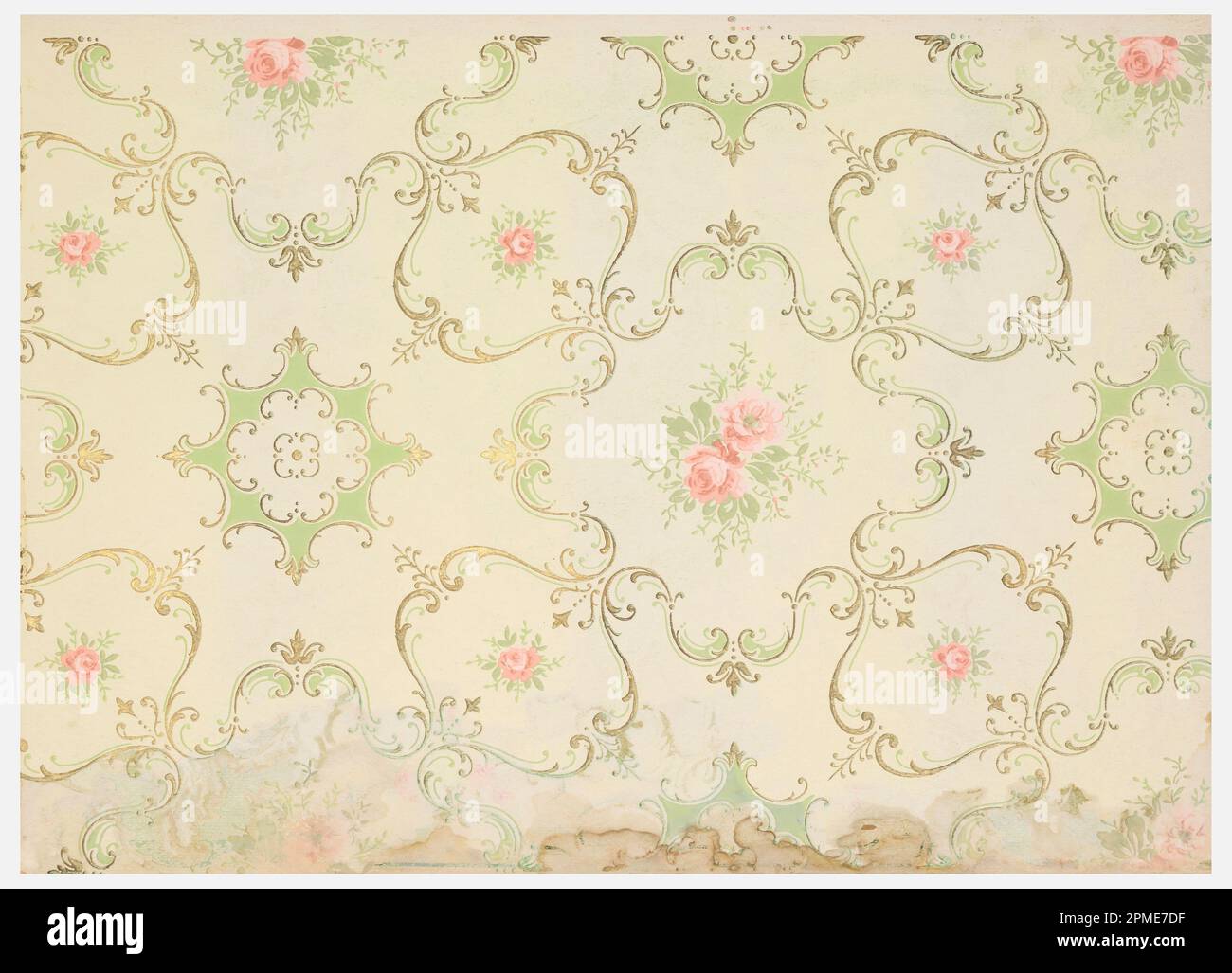 Papier de plafond (États-Unis) ; imprimé à la machine sur du papier ; 72 x 49 cm (28 3/8 x 19 5/16 po.) Banque D'Images