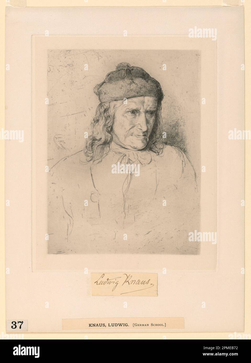 Imprimé, Man in fur Cap; Allemagne; gravure sur papier de chine, en position; plaque: 22 × 17 cm (8 11/16 × 6 11/16 po) Papier : 30,5 × 22,5 cm (12 po. × 8 7/8 po) Banque D'Images