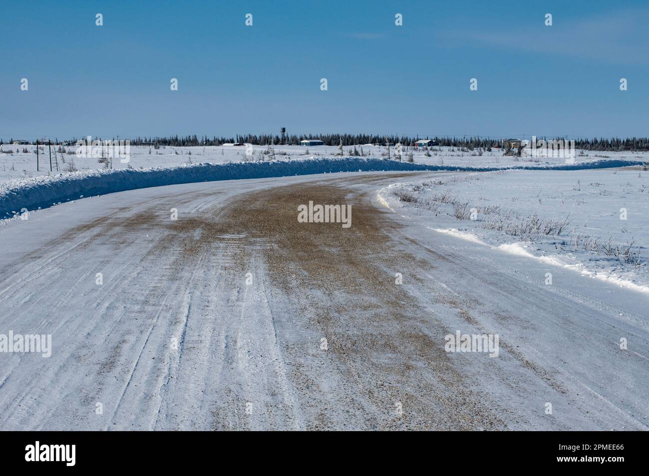 Route à Churchill, Manitoba, Canada Banque D'Images