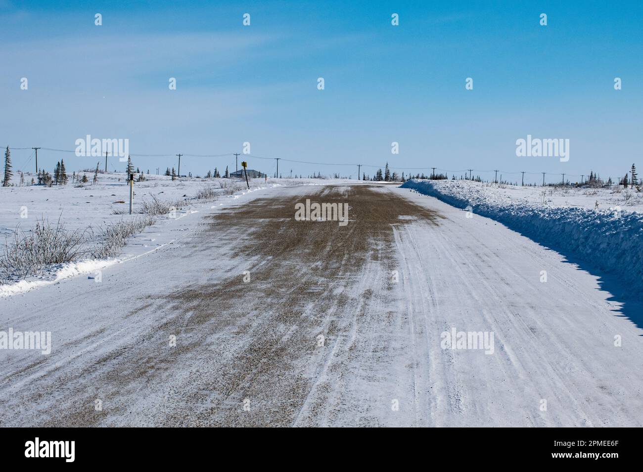 Route à Churchill, Manitoba, Canada Banque D'Images