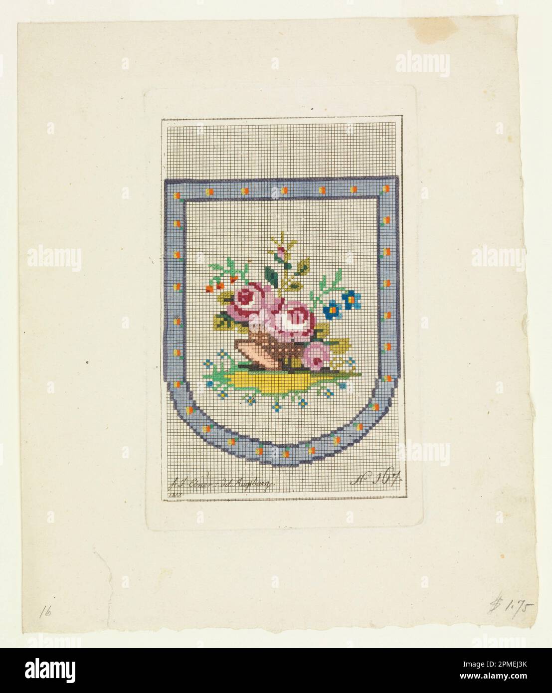 Dessin (Allemagne); pinceau et gouache sur papier coulant carré préimprimé; feuille: 25,2 x 20,7 cm (9 15/16 x 8 1/8 po), Marché irrégulier: 18,5 cm (7 5/16 po); Béquest de Marian Hague; 1971-71-29 Banque D'Images