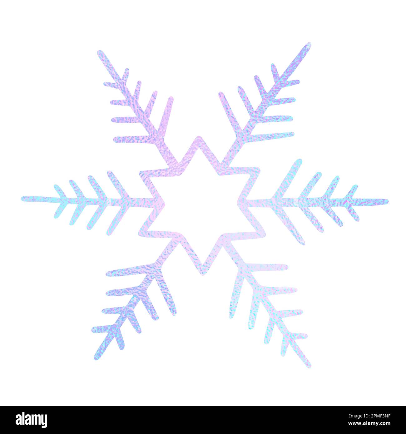 Motif flocons de neige en forme de caniche pour l'hiver. Flocon de neige tracé à la main isolé sur fond blanc. Icône flocon de neige. Dessin de neige. Symbole texture hiver Illustration de Vecteur