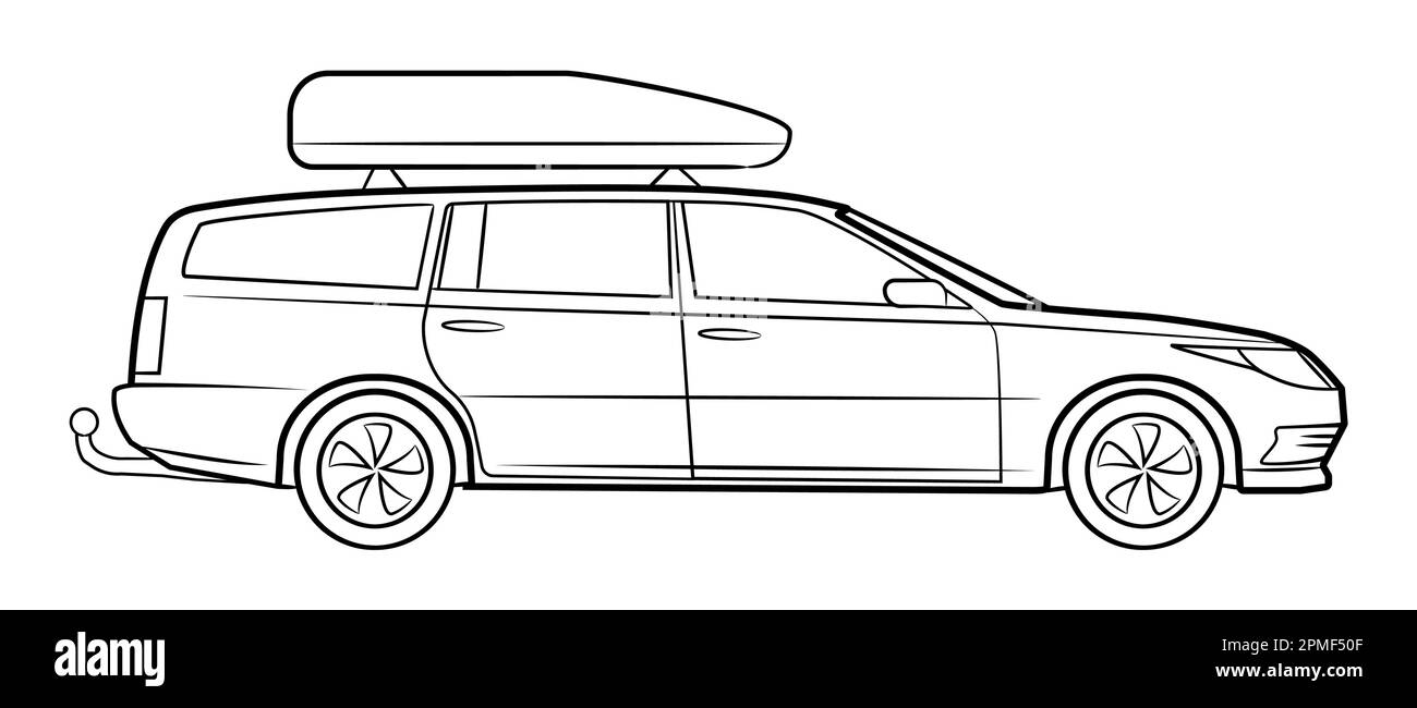 Illustration de la voiture avec caisse de chargement sur le dessus du stock vectoriel. Illustration de Vecteur