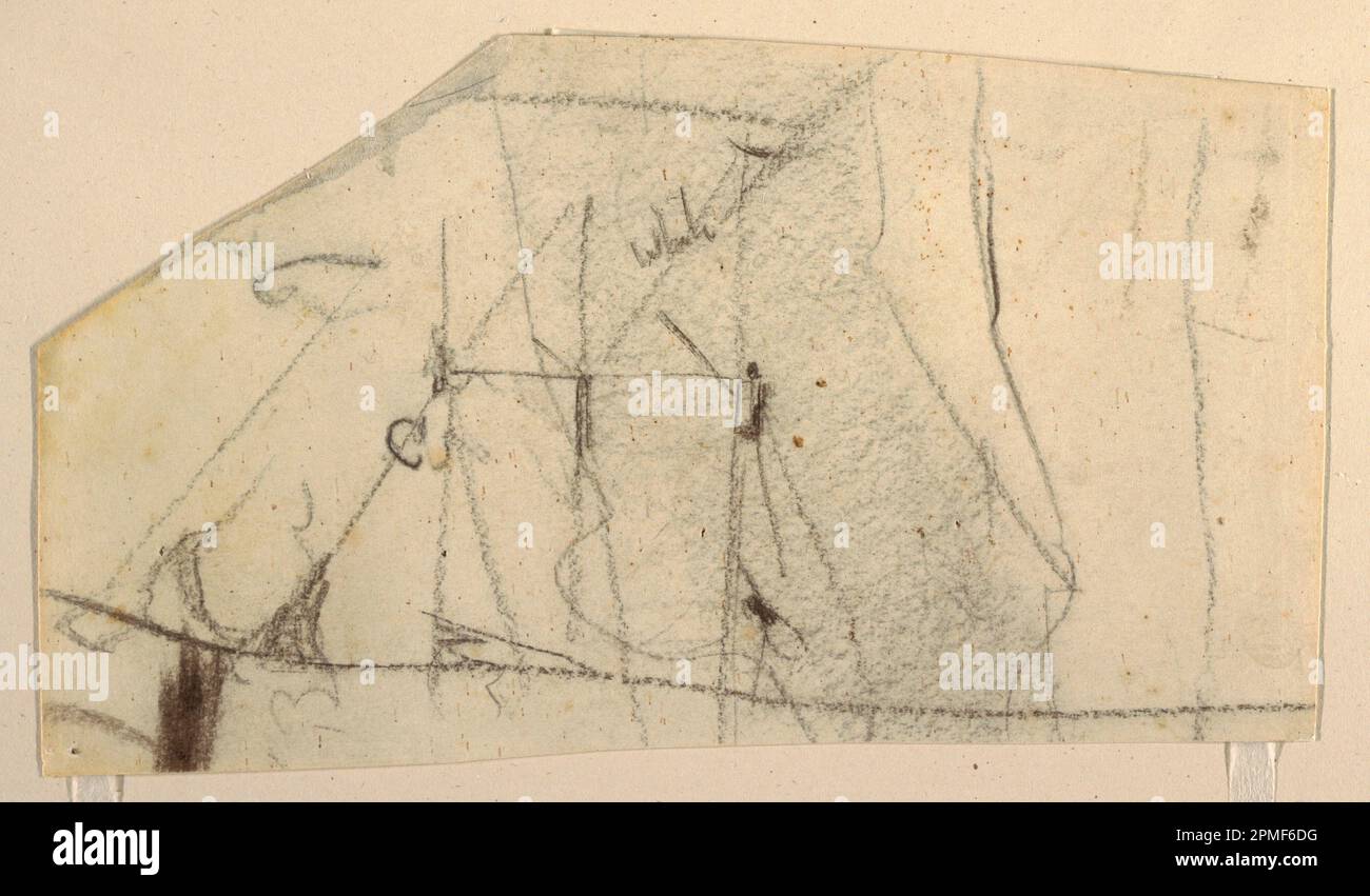 Dessin, croquis de mâts de navires; Winslow Homer (américain, 1836–1910); États-Unis; charbon de bois sur papier; 17,8 × 31,1 cm (7 × 12 1/4 po) Banque D'Images