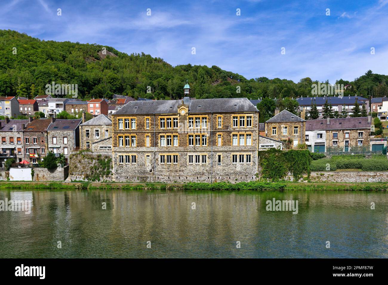 France, Ardennes, Parc naturel régional des Ardennes, Monthermé, boucle de la Meuse Banque D'Images