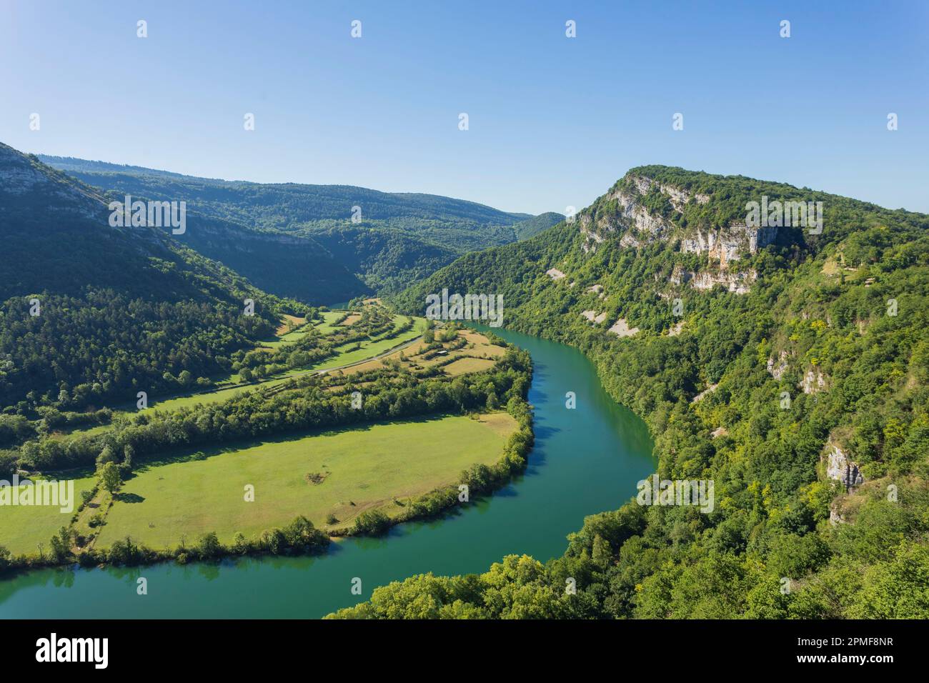 France, Ain, gorges de l'Ain, Hautecourt-Romanèche, cize, rochers de Jarbonnet, site Natura 2000, Espace nature sensible « haute Vallée de l'Ain » Banque D'Images