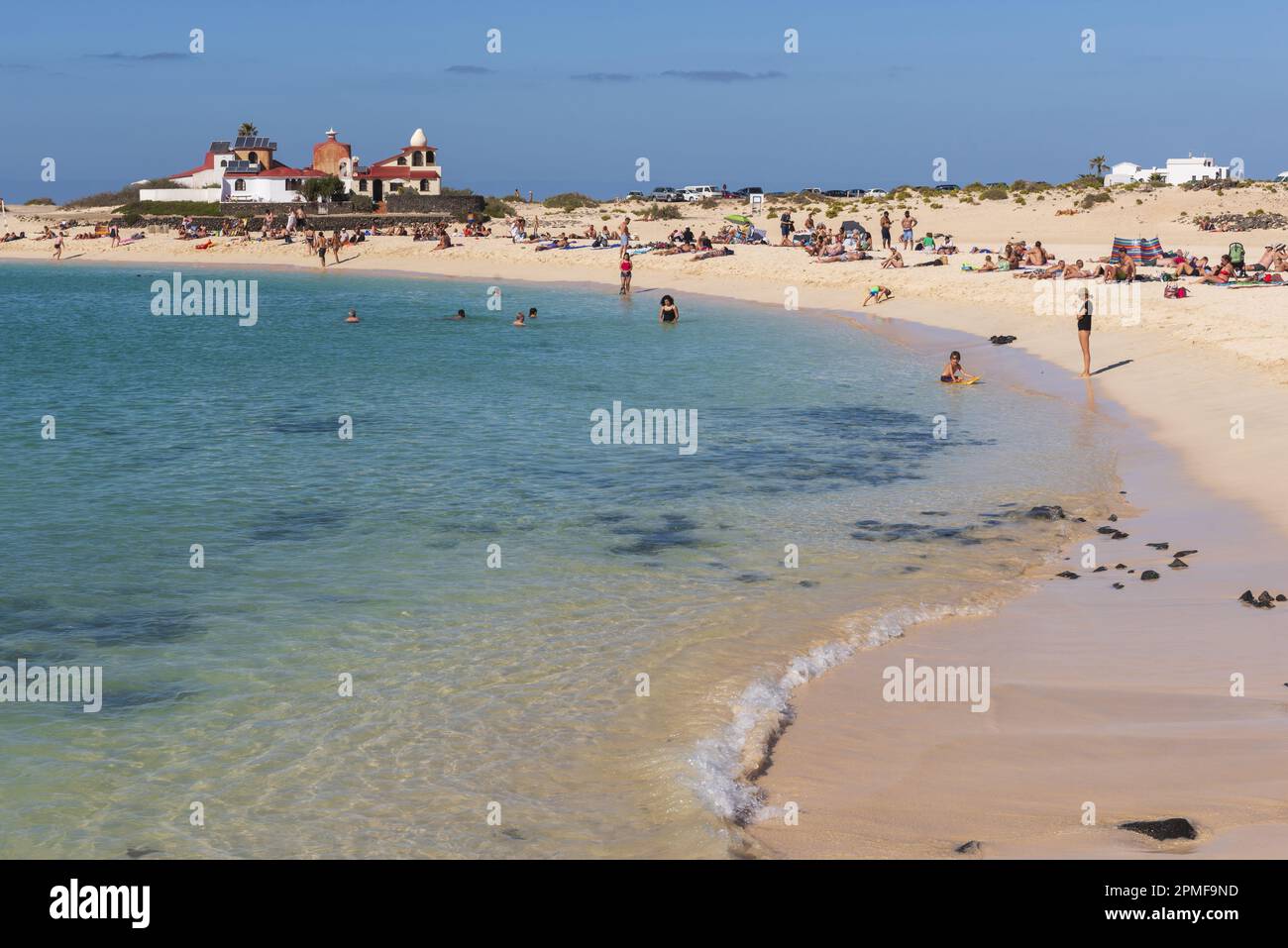 Espagne, îles Canaries, Fuerteventura, El Cotillo, la plage de la Concha Banque D'Images