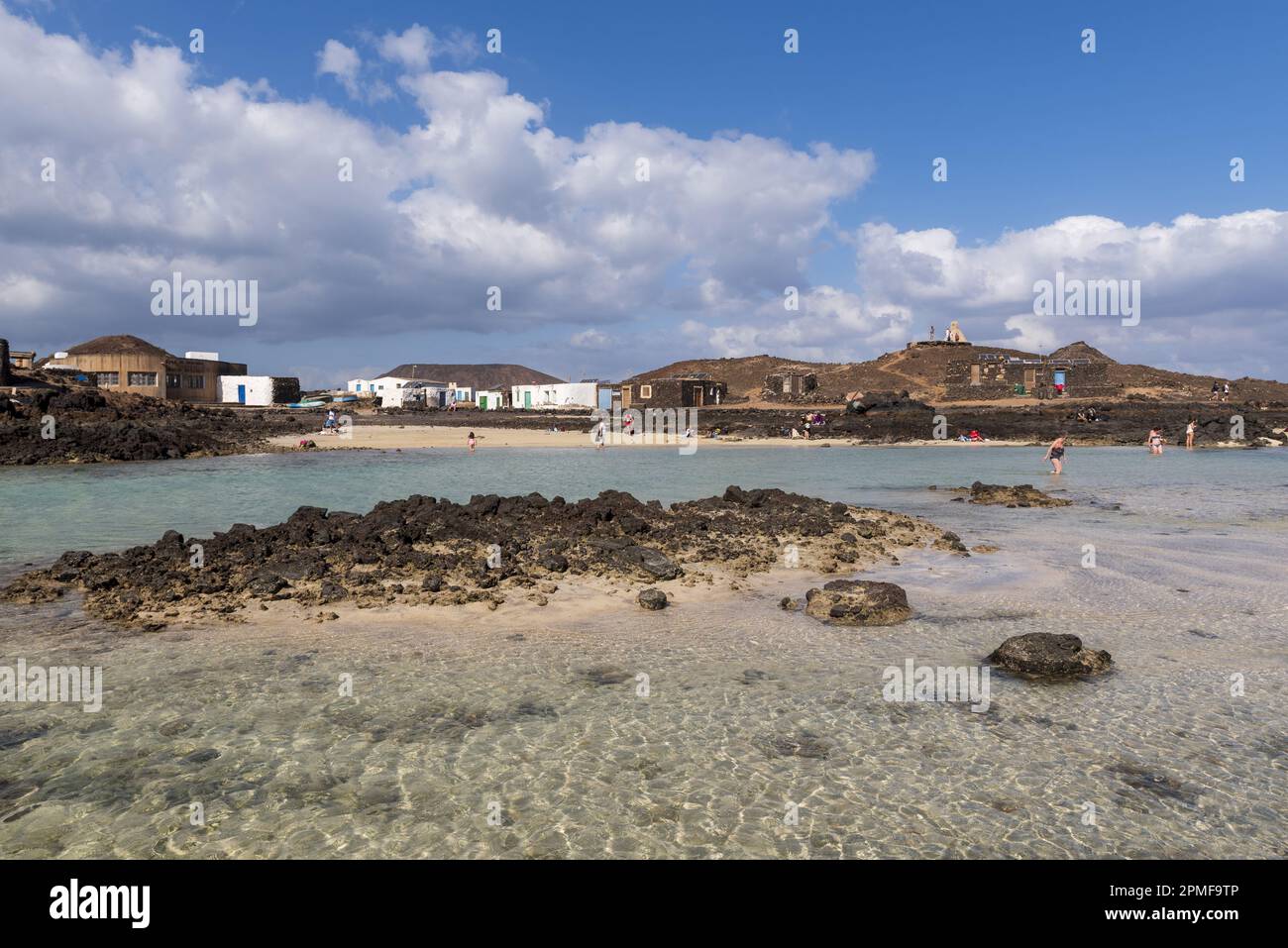 Espagne, Iles Canaries, Fuerteventura, Corralejo, île de Lobos, Playa de la Concha Banque D'Images