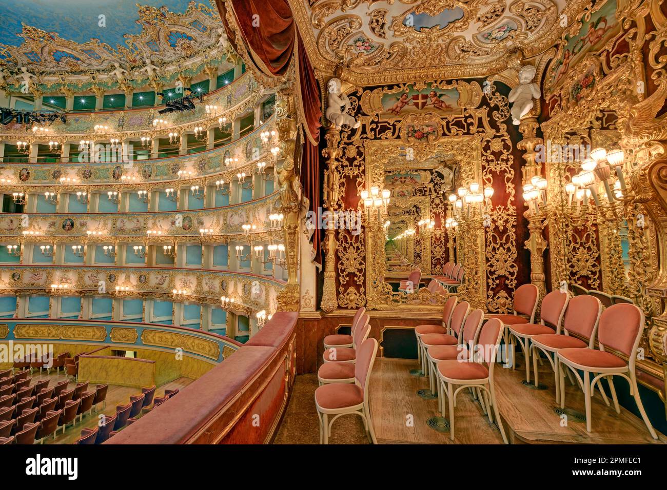 Italie, Vénétie, Venise, classée au patrimoine mondial de l'UNESCO, théâtre et opéra la Fenice Banque D'Images