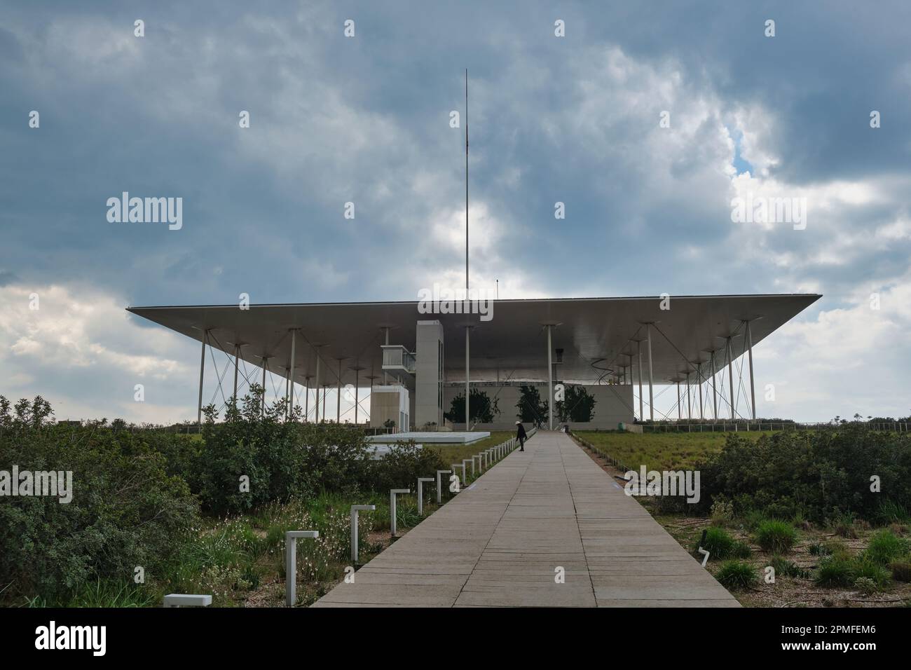 Stavros Niarchos Foundation Centre culturel et jardins à Athènes au printemps Banque D'Images