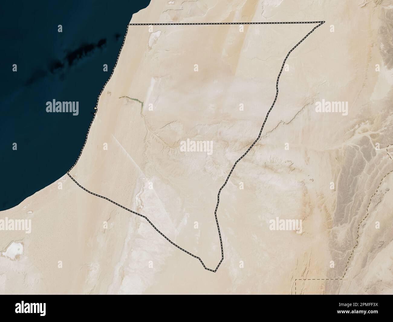 Laayoune-Sakia El Hamra, province du Sahara occidental. Carte satellite basse résolution Banque D'Images