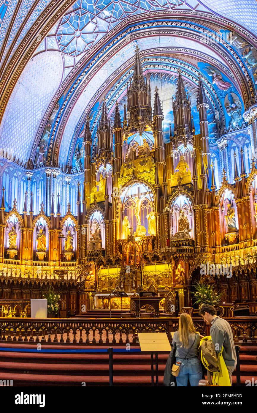 Canada, province de Québec, Montréal, Vieux-Montréal, Basilique notre-Dame de Montréal Banque D'Images